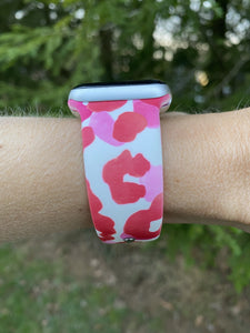 Red Cheetah Spots Silicone Band for Apple Watch
