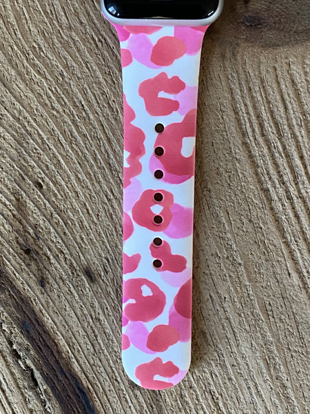 Red Cheetah Spots Silicone Band for Apple Watch
