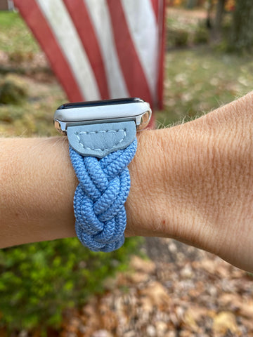 Light Blue Braided Solo Loop Band for Apple Watch