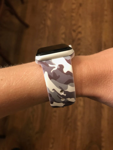 Gray Camo Silicone Band for Apple Watch
