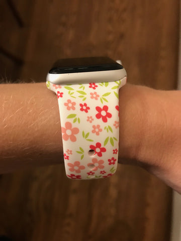 Small Flowers Silicone Band for Apple Watch