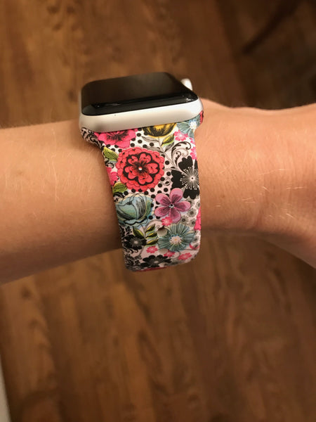 Geo Floral Silicone Band for Apple Watch