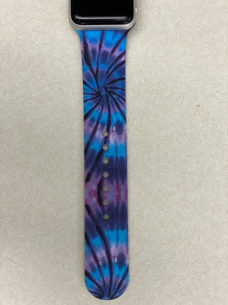 Black & Blue Tie Dye Silicone Band for Apple Watch