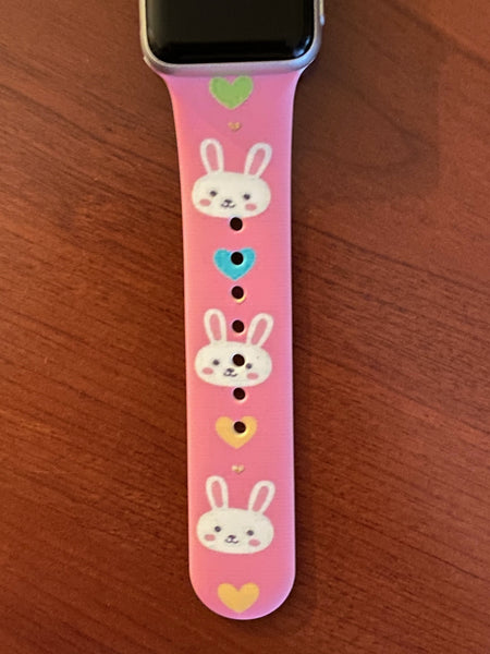 Hot Pink Bunny Silicone Band for Apple Watch
