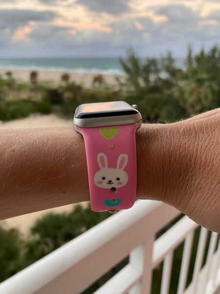 Hot Pink Bunny Silicone Band for Apple Watch
