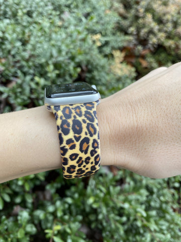 Brown & Black Cheetah Silicone Band for Apple Watch