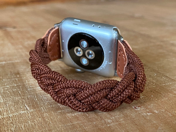 Tan Brown Braided Solo Loop Band for Apple Watch