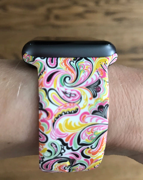 Light Paisley Silicone Band for Apple Watch